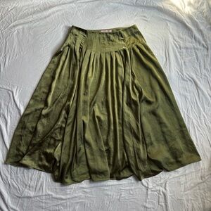 Satin Green Midi Skirt